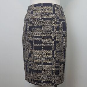 APOSTROPHE Brown & Tan  Stretch pencil Skirt Size 4